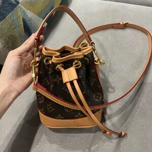 Louis Vuitton Monogram Mini Bucket Bag in Brown and Tan
